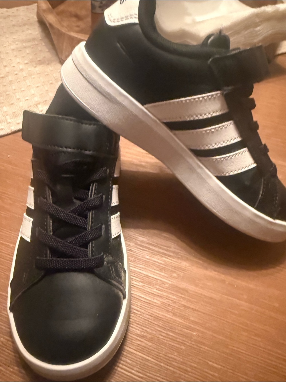 adidas Originals Kids Black and White Low-Top Sneakers